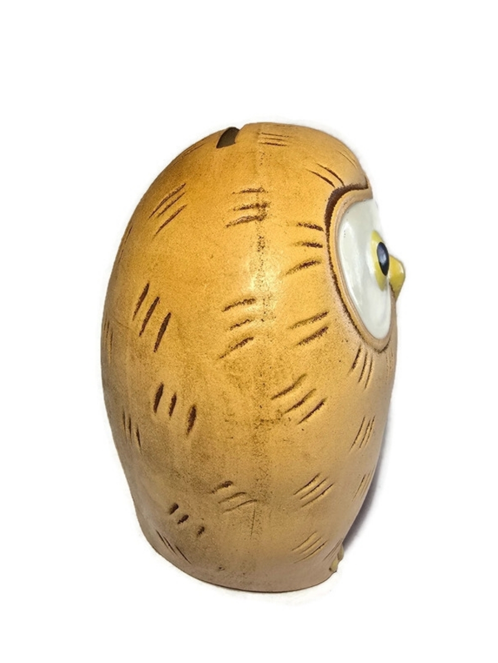 Vintage 70's MCM Owl Ceramic Coin Bank Figurine With Stopper 3.5" - Picture 2 of 12